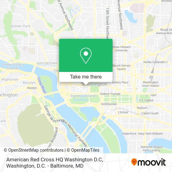 Mapa de American Red Cross HQ Washington D.C