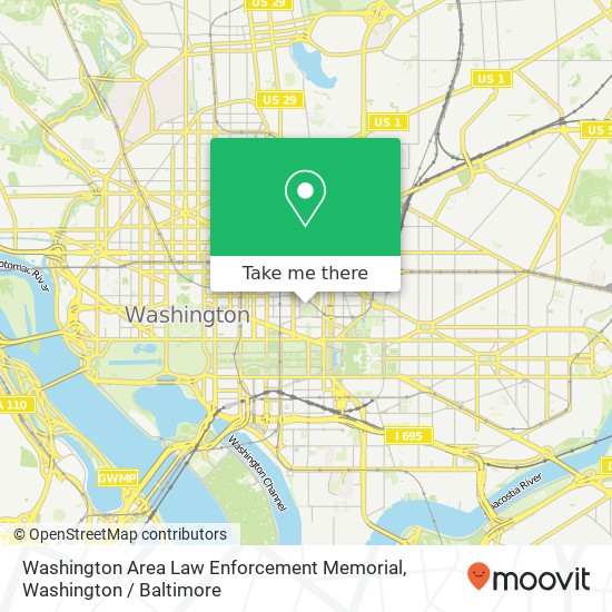Mapa de Washington Area Law Enforcement Memorial