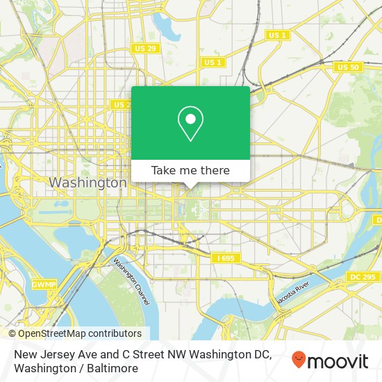 Mapa de New Jersey Ave and C Street NW Washington DC