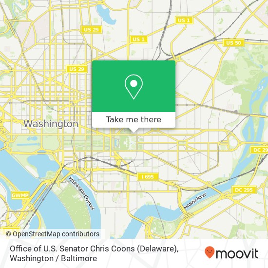 Office of U.S. Senator Chris Coons (Delaware) map