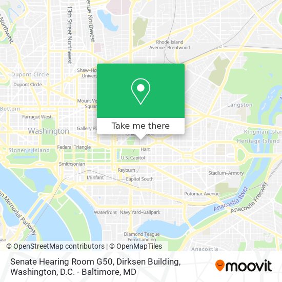 Senate Hearing Room G50, Dirksen Building map