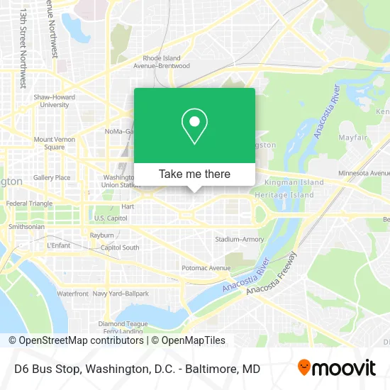 D6 Bus Stop map