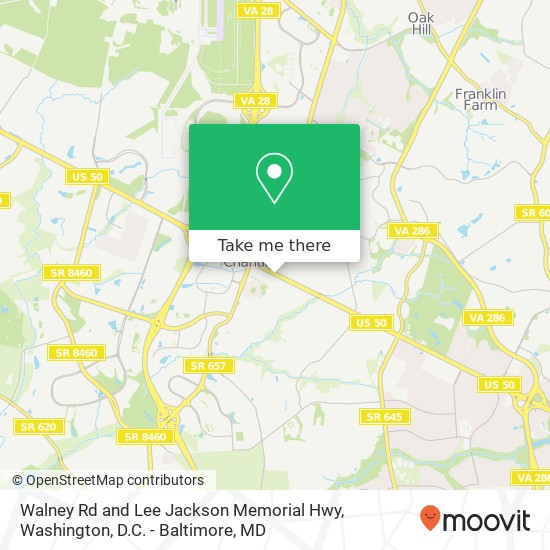 Walney Rd and Lee Jackson Memorial Hwy map