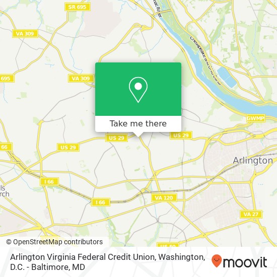 Mapa de Arlington Virginia Federal Credit Union