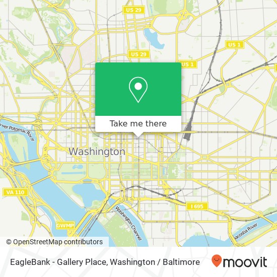 EagleBank - Gallery Place map