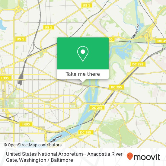 United States National Arboretum-- Anacostia River Gate map