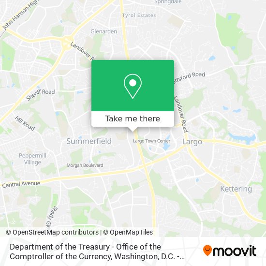 Mapa de Department of the Treasury - Office of the Comptroller of the Currency