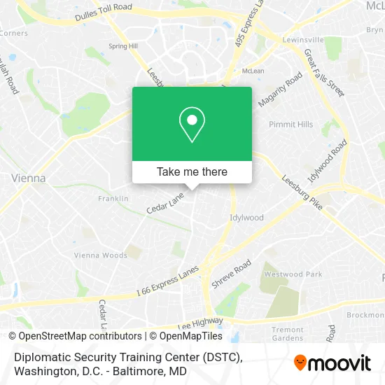 Diplomatic Security Training Center (DSTC) map