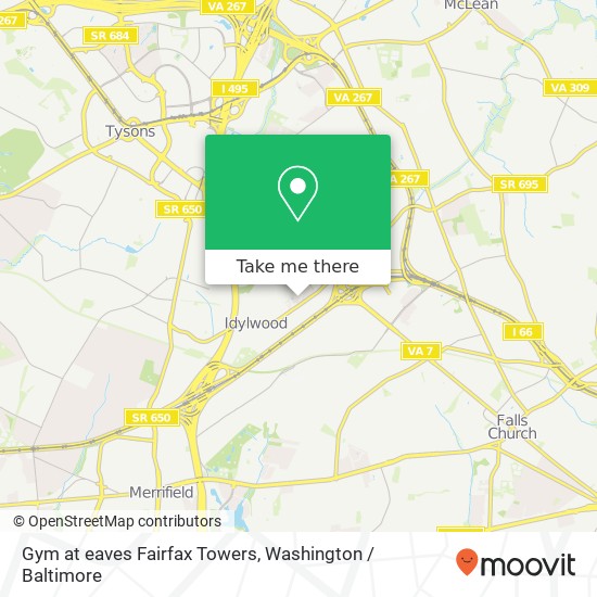Gym at eaves Fairfax Towers map