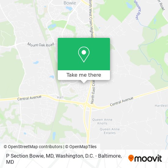 P Section Bowie, MD map