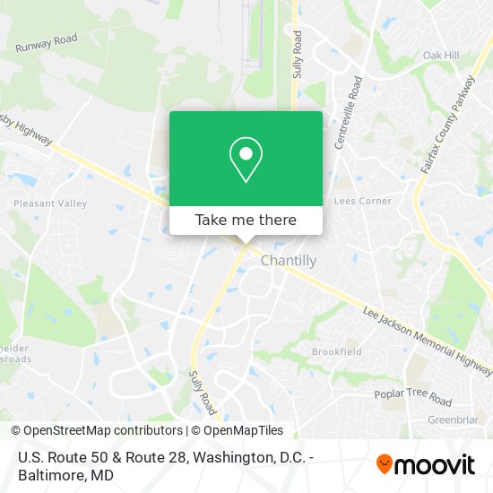 U.S. Route 50 & Route 28 map