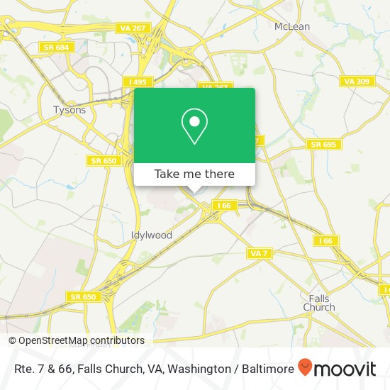 Rte. 7 & 66, Falls Church, VA map