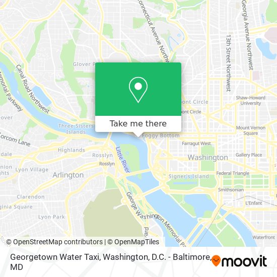 Georgetown Water Taxi map