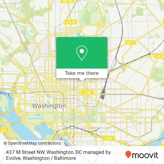 Mapa de 437 M Street NW, Washington, DC managed by Evolve