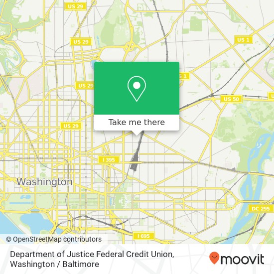 Department of Justice Federal Credit Union map