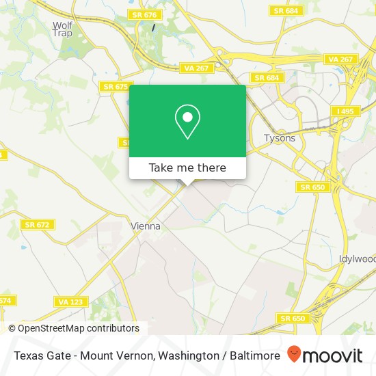 Mapa de Texas Gate - Mount Vernon
