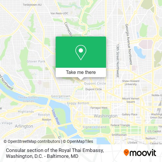Consular section of the Royal Thai Embassy map