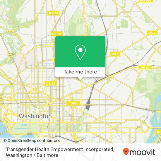 Transgender Health Empowerment Incorporated map