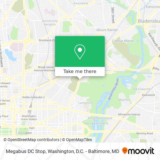 Megabus DC Stop map