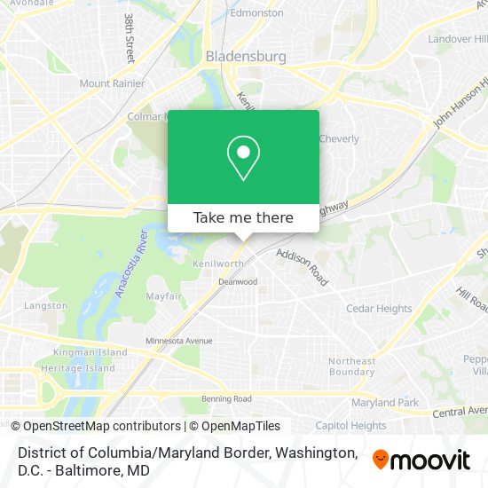 District of Columbia / Maryland Border map