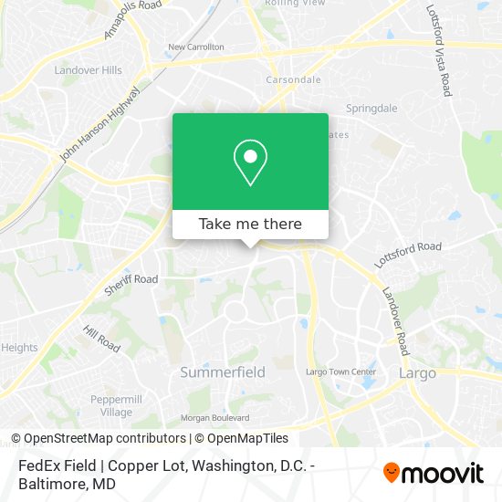 Mapa de FedEx Field | Copper Lot