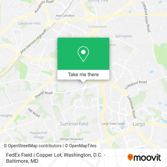 FedEx Field | Copper Lot map