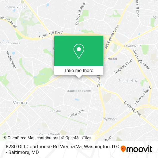 Mapa de 8230 Old Courthouse Rd Vienna Va