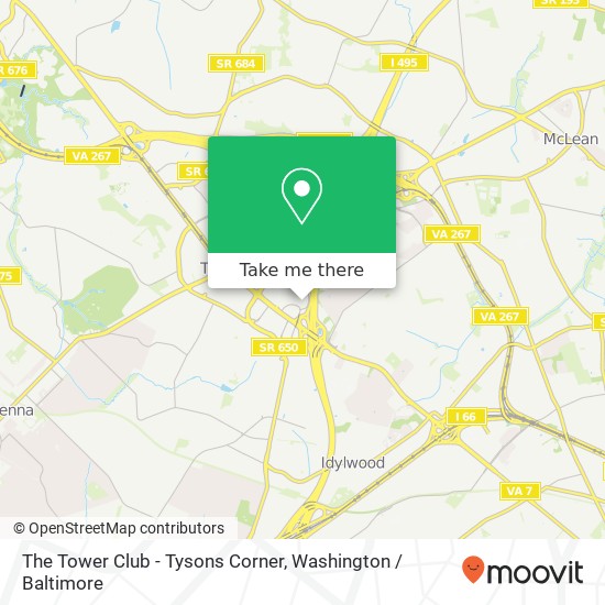 The Tower Club - Tysons Corner map