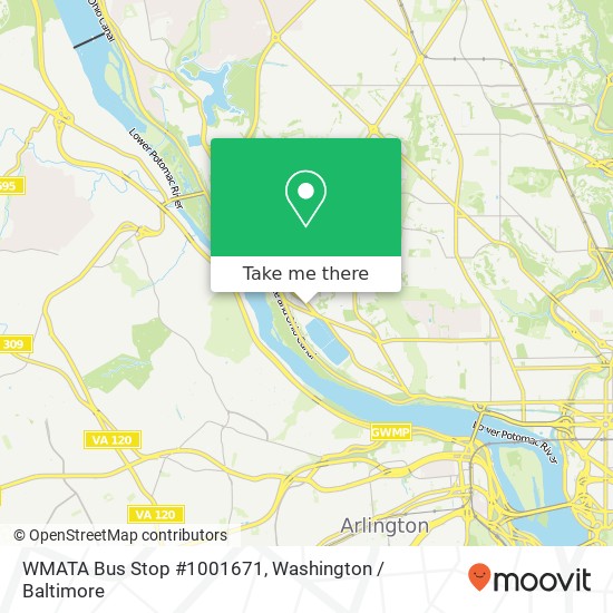 Mapa de WMATA Bus Stop #1001671