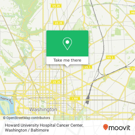 Howard University Hospital Cancer Center map