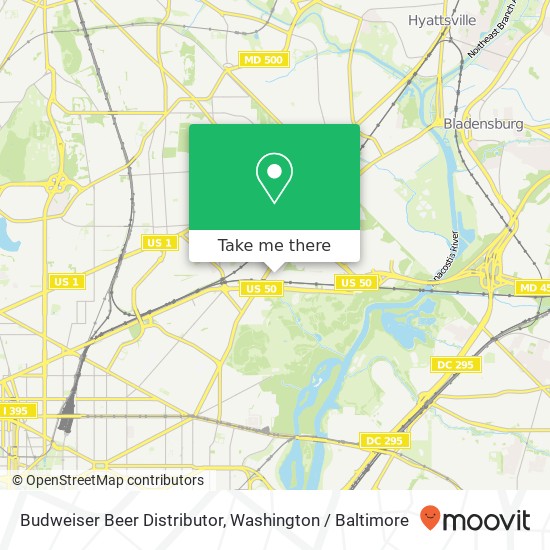 Budweiser Beer Distributor map