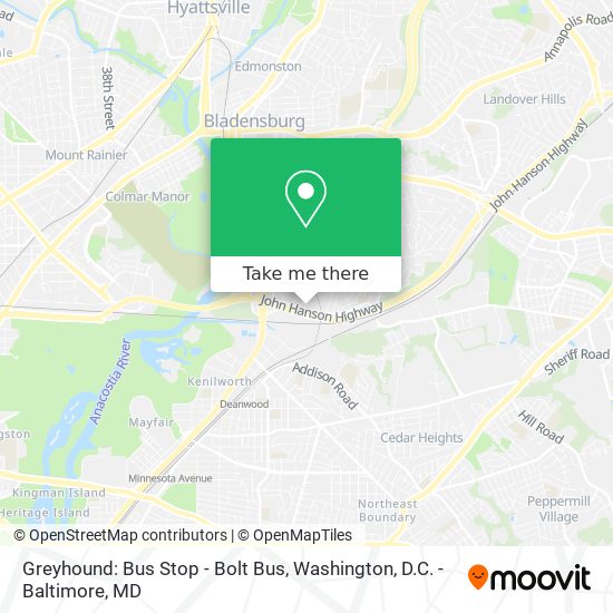 Mapa de Greyhound: Bus Stop - Bolt Bus