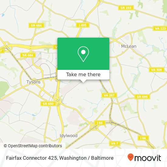 Mapa de Fairfax Connector 425