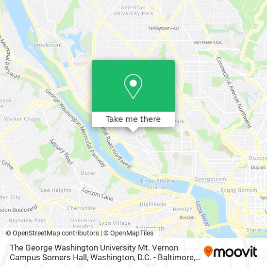 The George Washington University Mt. Vernon Campus Somers Hall map