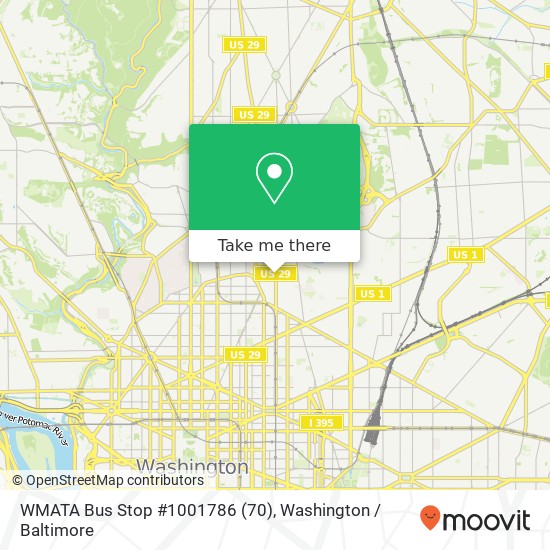 Mapa de WMATA Bus Stop #1001786 (70)