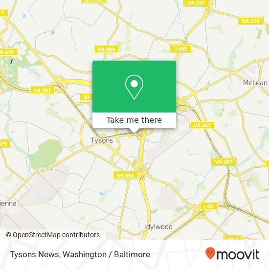 Tysons News map