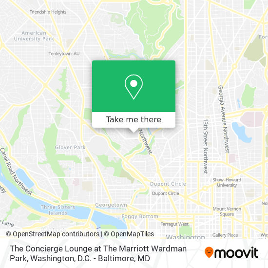 Mapa de The Concierge Lounge at The Marriott Wardman Park
