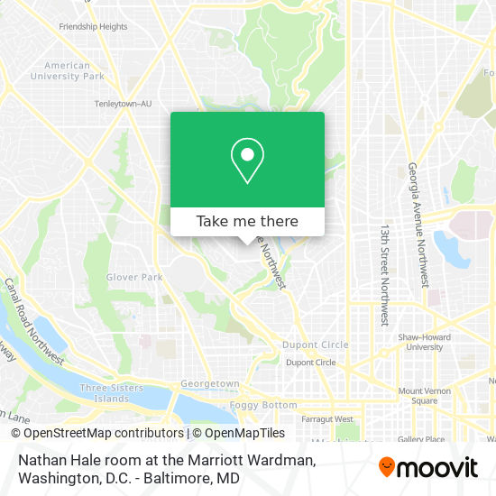 Mapa de Nathan Hale room at the Marriott Wardman