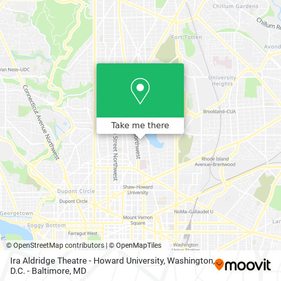 Mapa de Ira Aldridge Theatre - Howard University