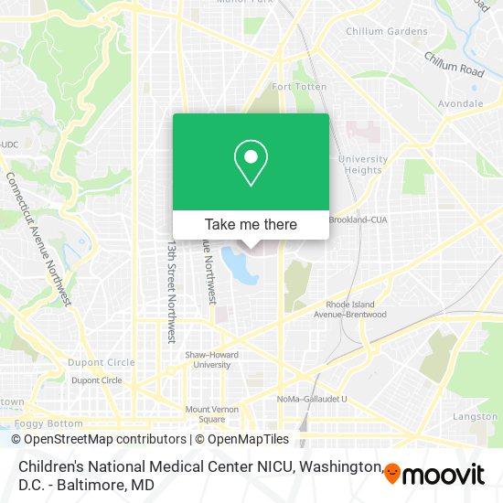 Mapa de Children's National Medical Center NICU