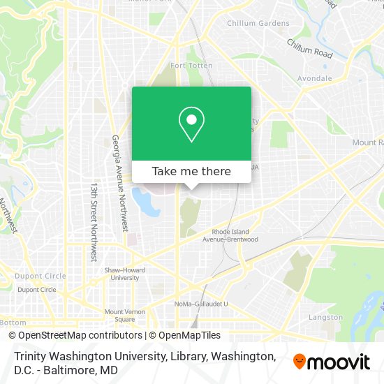 Trinity Washington University, Library map