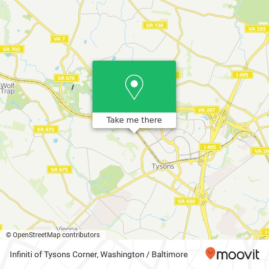 Mapa de Infiniti of Tysons Corner