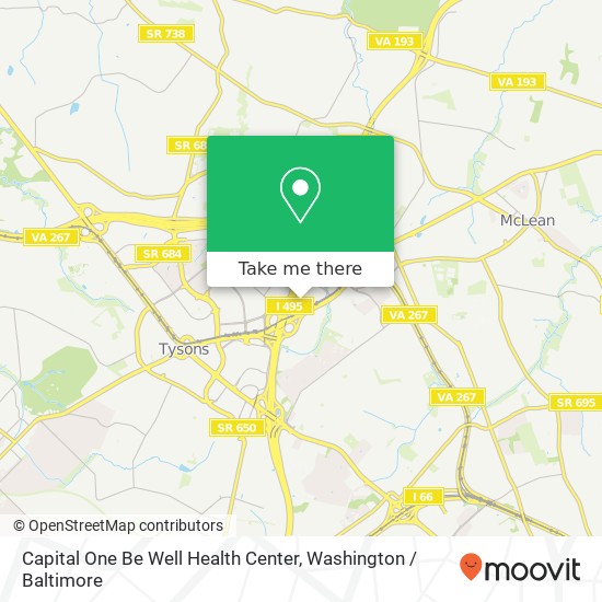 Capital One Be Well Health Center map