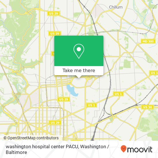 Mapa de washington hospital center PACU