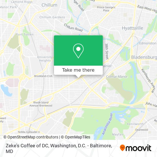 Mapa de Zeke's Coffee of DC