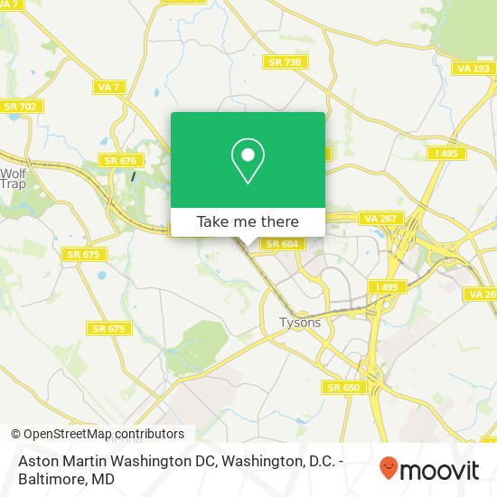Mapa de Aston Martin Washington DC