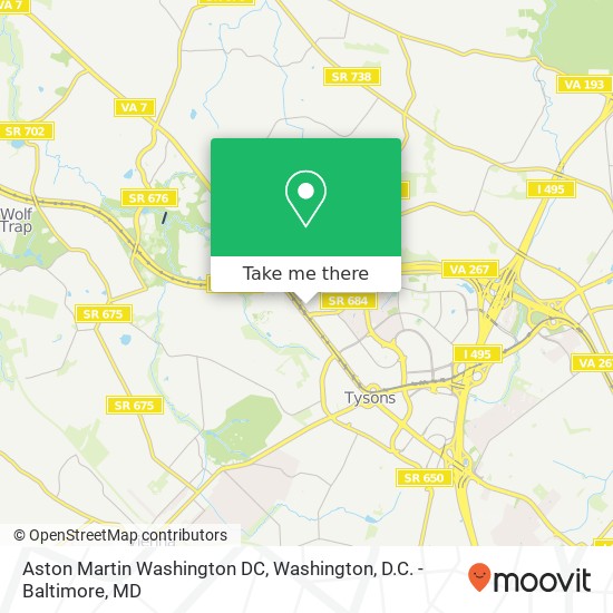 Aston Martin Washington DC map