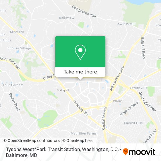 Mapa de Tysons West*Park Transit Station