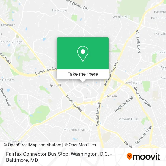 Fairfax Connector Bus Stop map