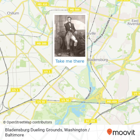 Bladensburg Dueling Grounds map